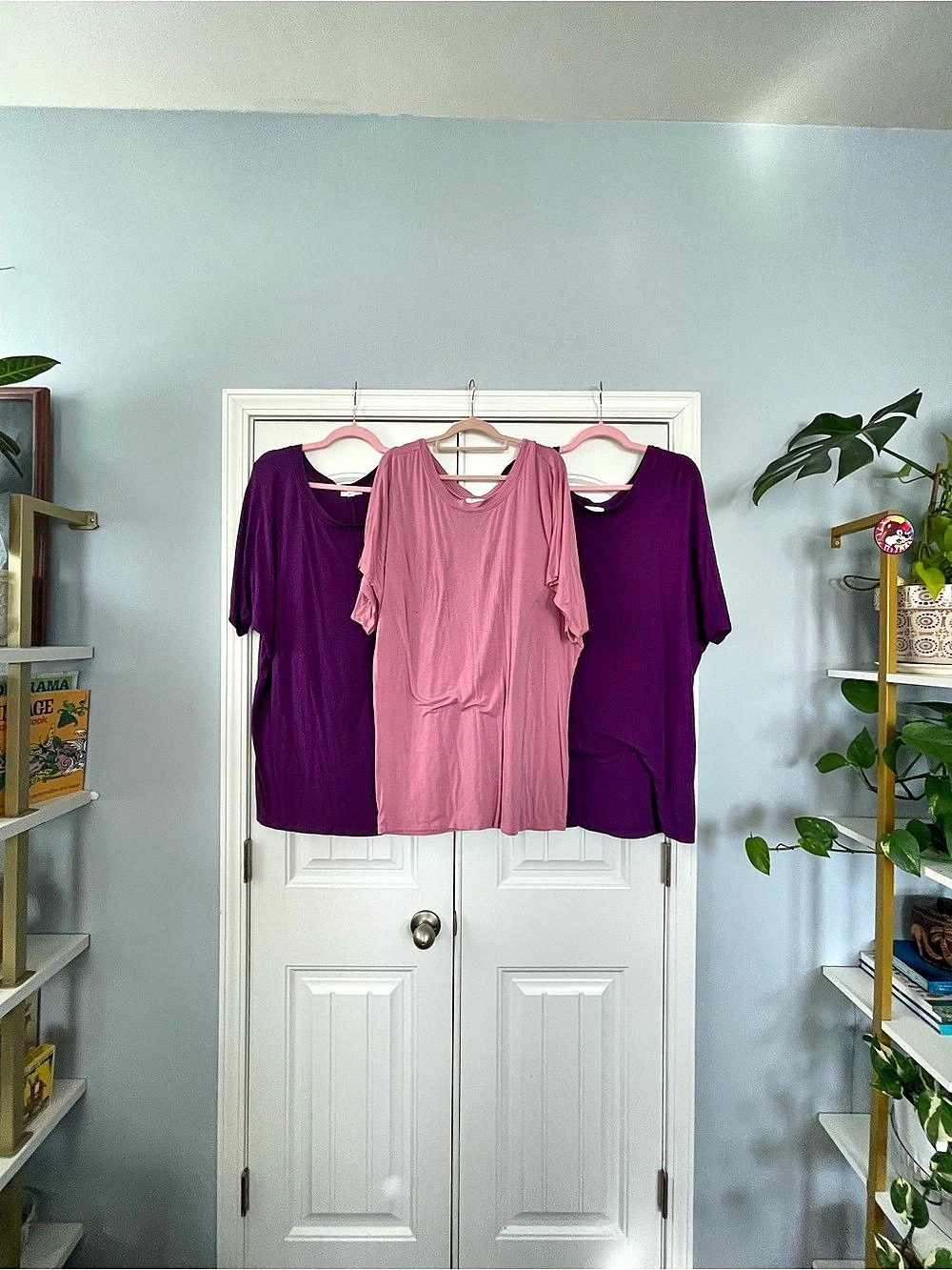 3-Piece *FLAWED* Free To Live Short Sleeve Tops in Purple & Pink 2XL